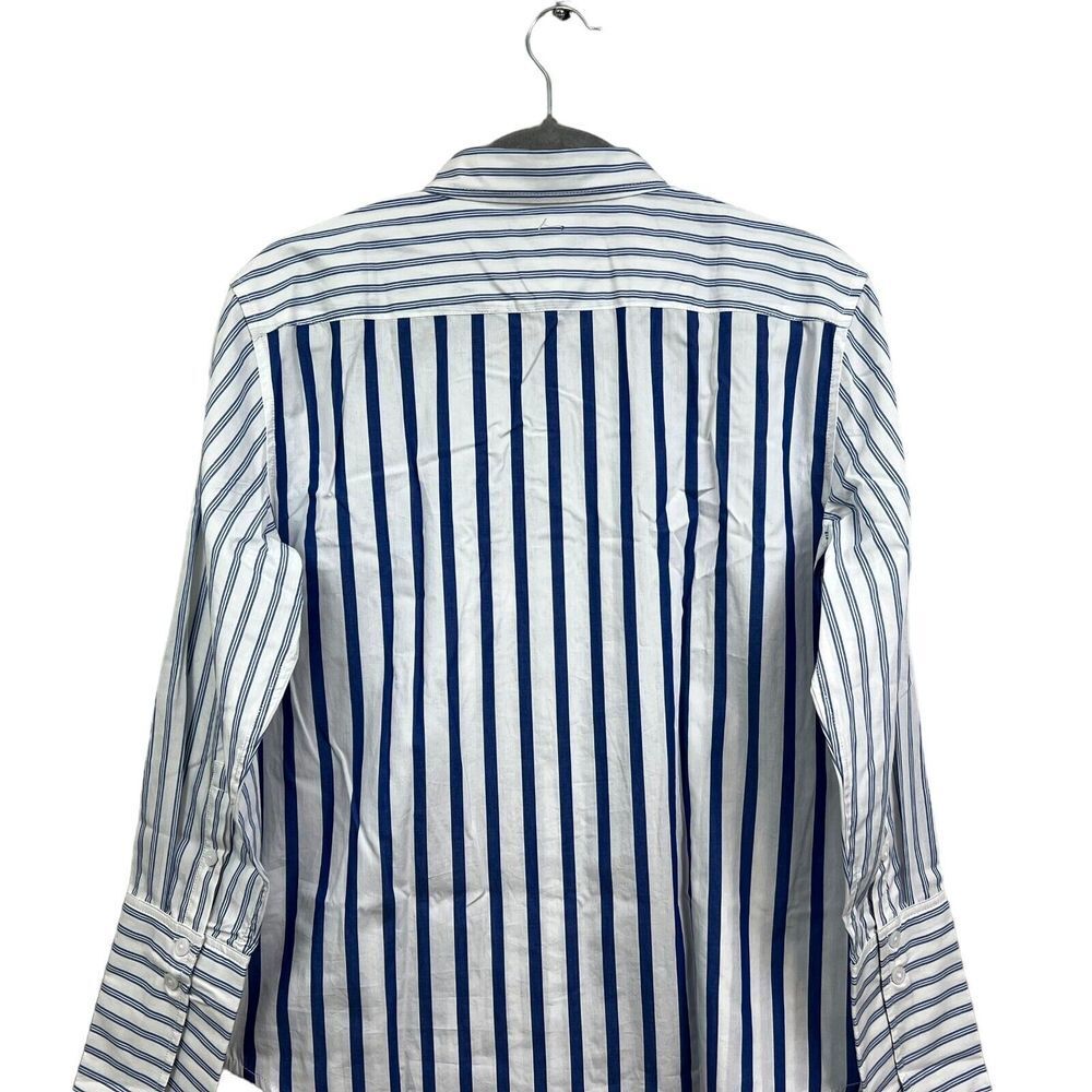 J. Crew Womens Button Up Shirt Stripe Poplin Garcon Cocktail Blue White Size 2* - Picture 5 of 5